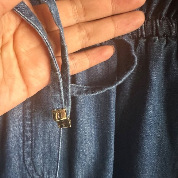 🤩Women Denim Jumpsuit Sz S JUICY COUTURE Embroidered Blue soft and comfy Romper - Picture 10 of 11